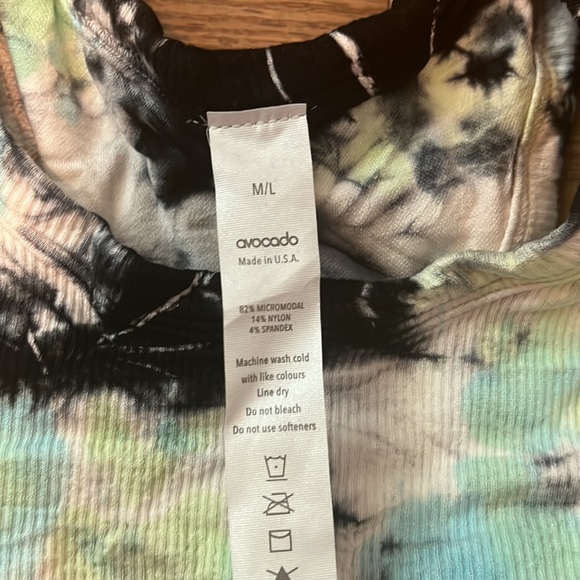 Avocado Tie-Dye Sports Bra - Black, Blue, Green, White - Picture 2 of 6